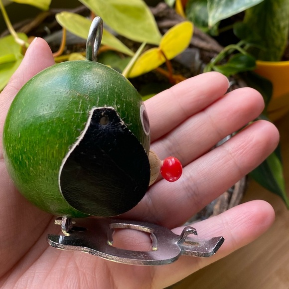 MCM wooden / leather bottle opener bar cart accessories - Picture 5 of 6